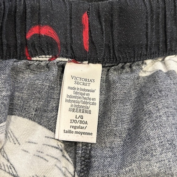 Victoria Secret Pajama Set Black Swan Print Long Sleeve Top & Pants Women's L - Picture 10 of 10